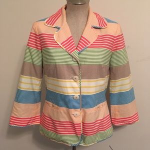 Andrea Becker Multi-Colored Striped Blazer Jacket